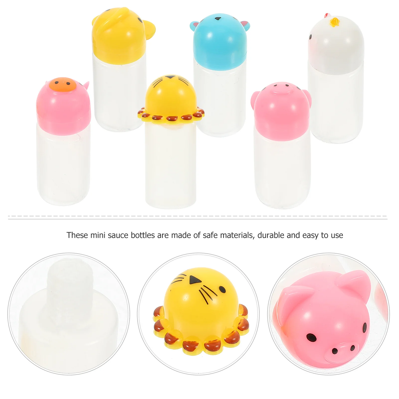 

6pcs Mini Sauce Bottles Refillable Condiment Containers Salt Pepper Chili Powder Portable Travel Seasoning Storage Soy Sauce