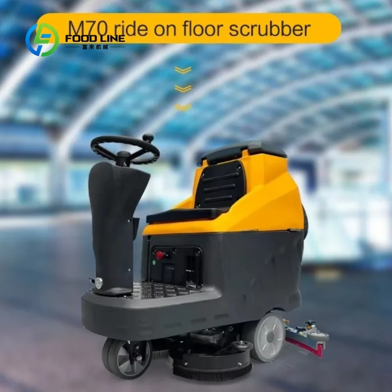 Custom High Efficiency M70 Riding Floor Scrubber, Electric Hard Floor Sweeper for Commercial Industrial Cleaning