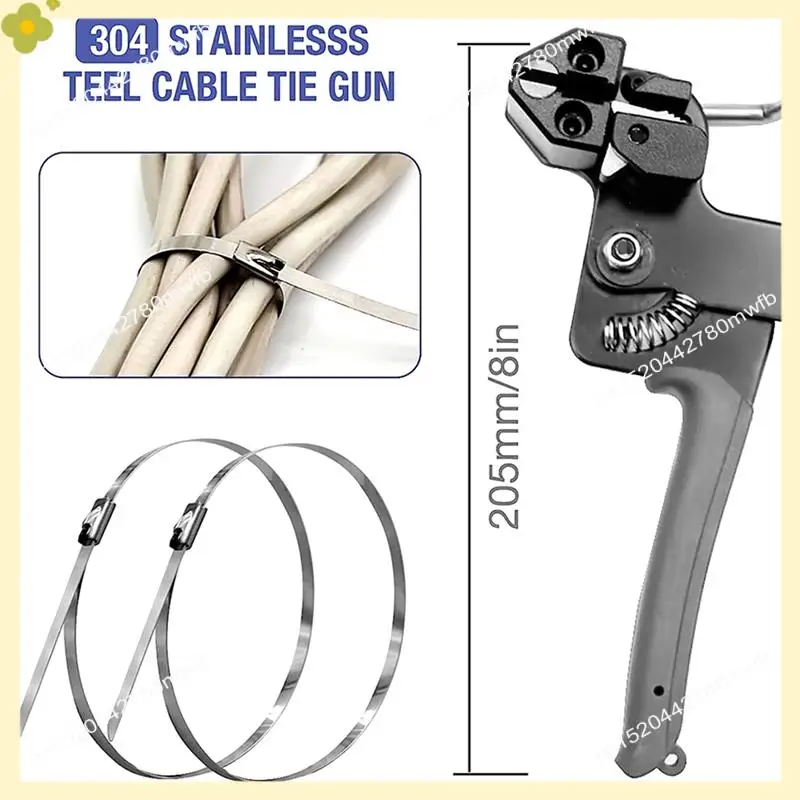 LDHL المعادن البريدي العلاقات القاطع الفولاذ المقاوم للصدأ رباط للكابل أداة القطع مع 100 قطعة رباط للكابل لربطات الرمز البريدي الذاتي قفل الأسود