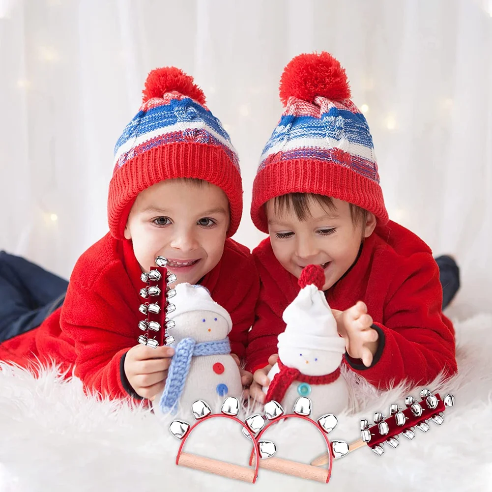 Mão De Natal Jingle Shaker, Trenó De Madeira, Chocalhos De Punho, Instrumentos Musicais