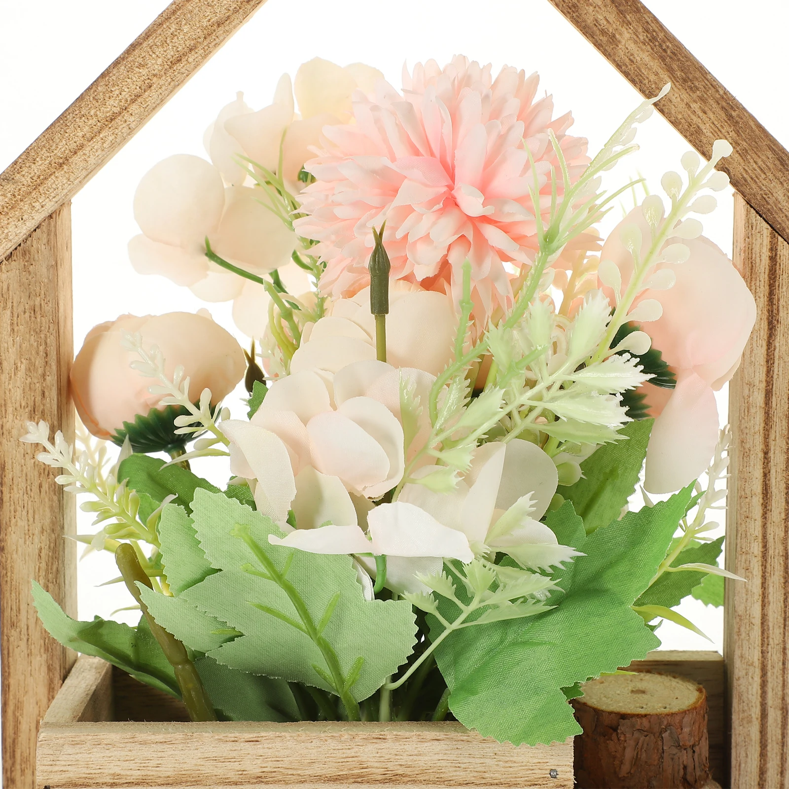 

Wall Decor Hanging Flower Pot European Style Wooden Planter Artificial Flowers Home Office Decor Baskets LifelikeFlower