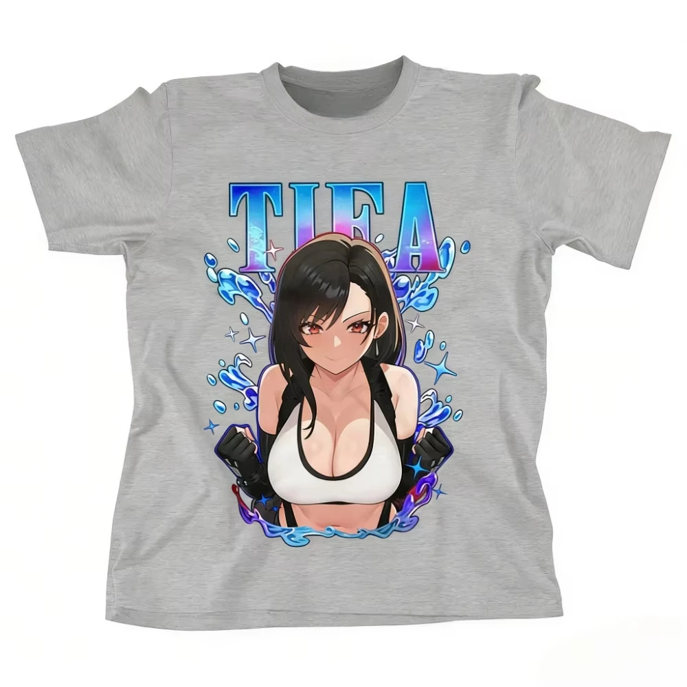 2026 New Summer Tifa Lockhart FF7 Retro T-shirt - Waifu T-shirt Final Fantasy 7 T-shirt Men's and Women's Summer Fashion Top view 2
