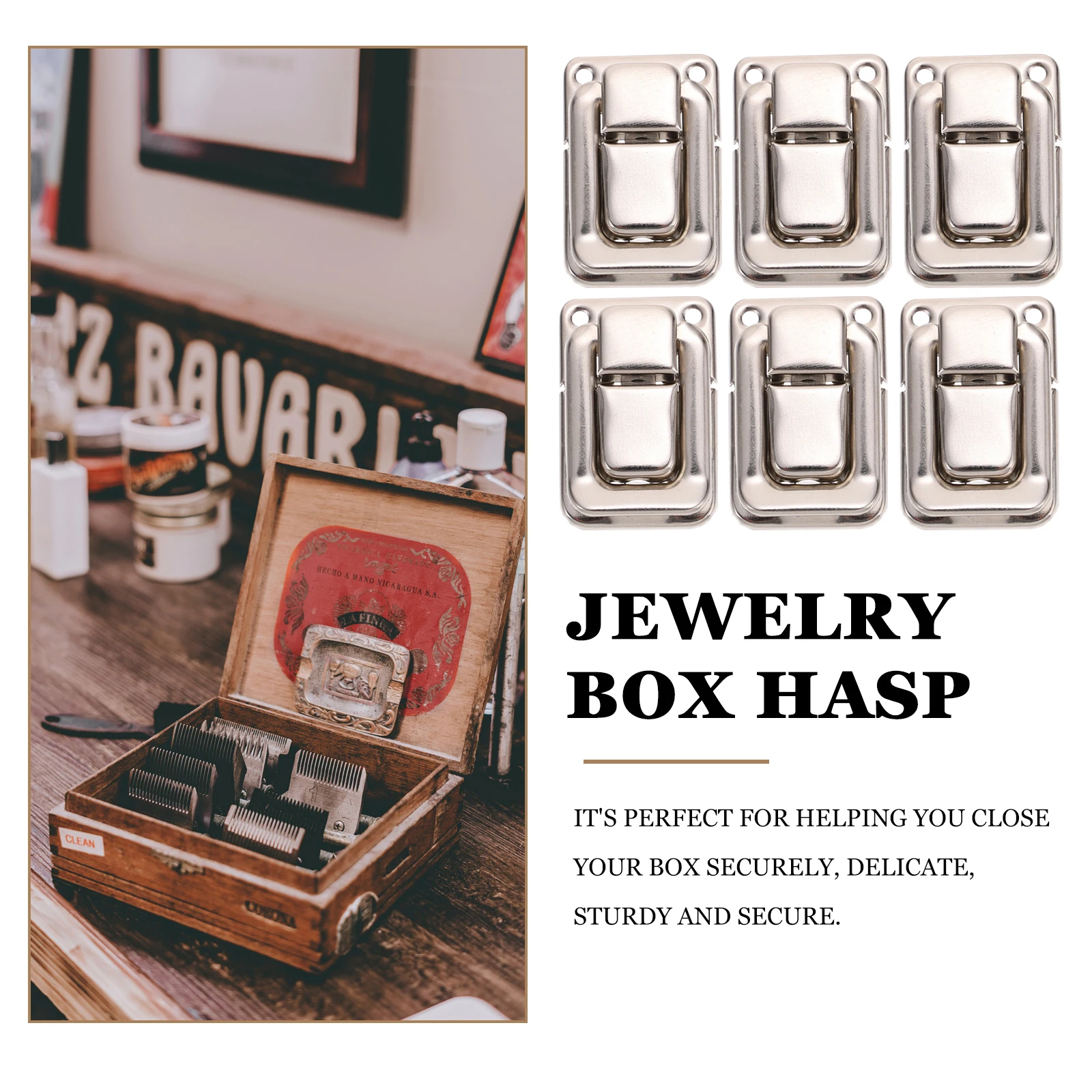 

30Pcs Vintage Style Iron Hasps for Jewelry Boxes Wooden Cases Box Latches Secure Closures Box Latch Jewelry Boxes Buckle