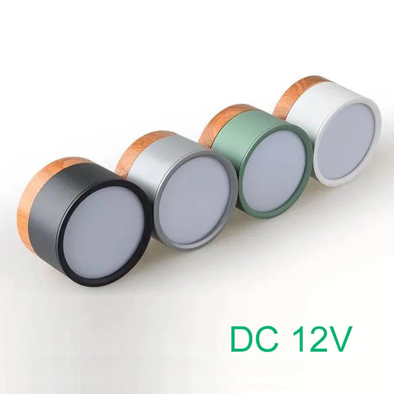 Dc12v Led Downlight 5w 7w 9w12w Nordic Modern Wood Grain Color Surface Mounted Led Ceiling Lamp, Interior Decoration Lamp