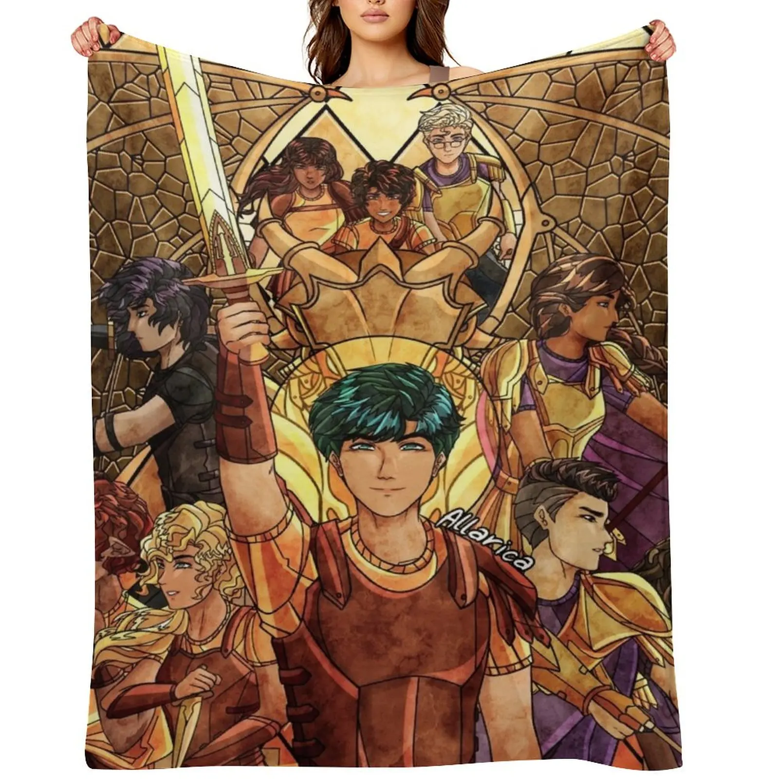 

Percy Jackson Stained Glass Throw Blanket Blankets For Sofas Quilt Furry Soft Plush Plaid Blankets