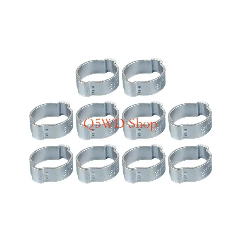 Q5WD Pack Of 10 304 Steel Double Ear Pipe Clamps Clamp Upgrades for Secure & Strong Fixing
