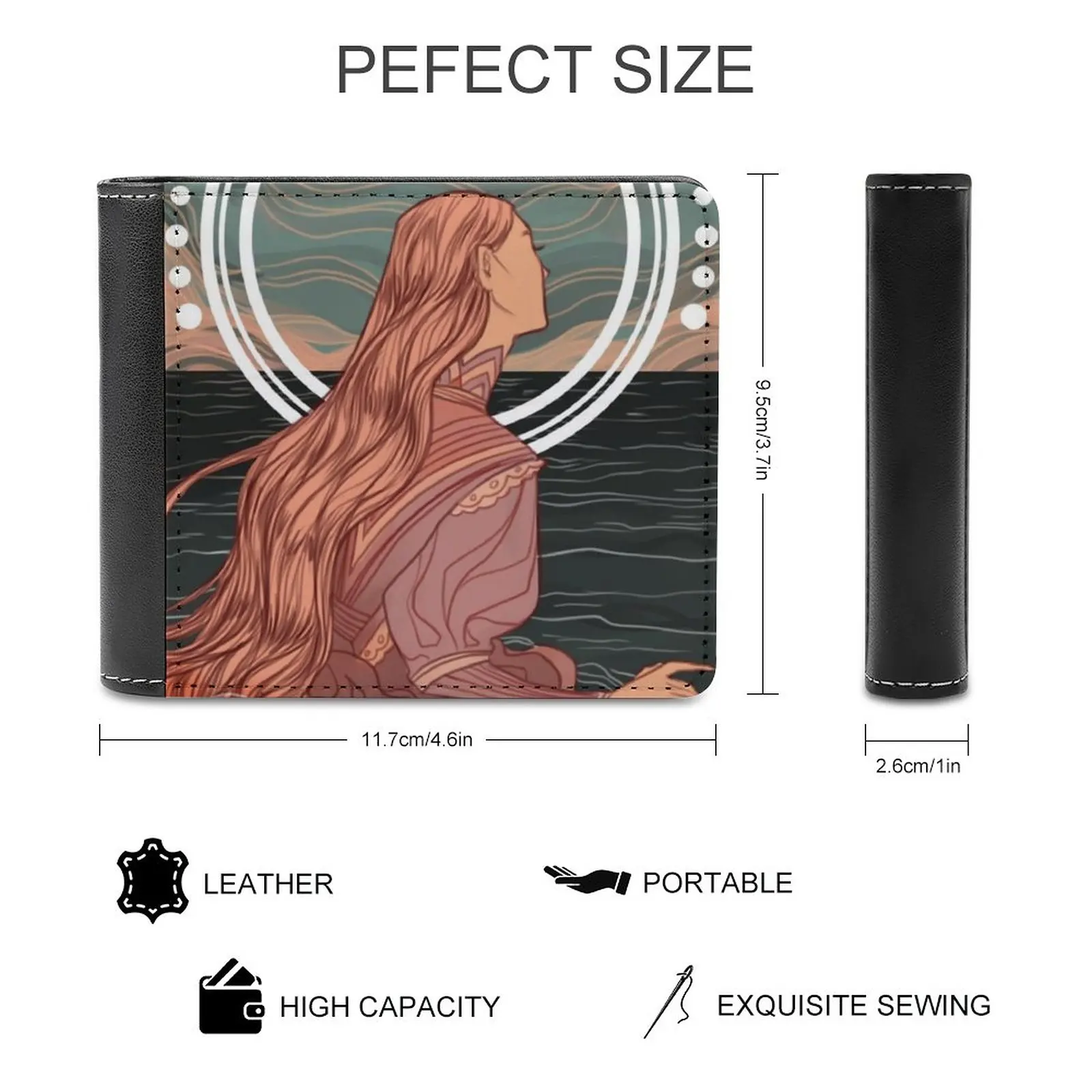 ブルーバードとドッグウッド革財布男性財布クレジット名刺ホルダー高品質財布鳥鳥アートブルーバード東部