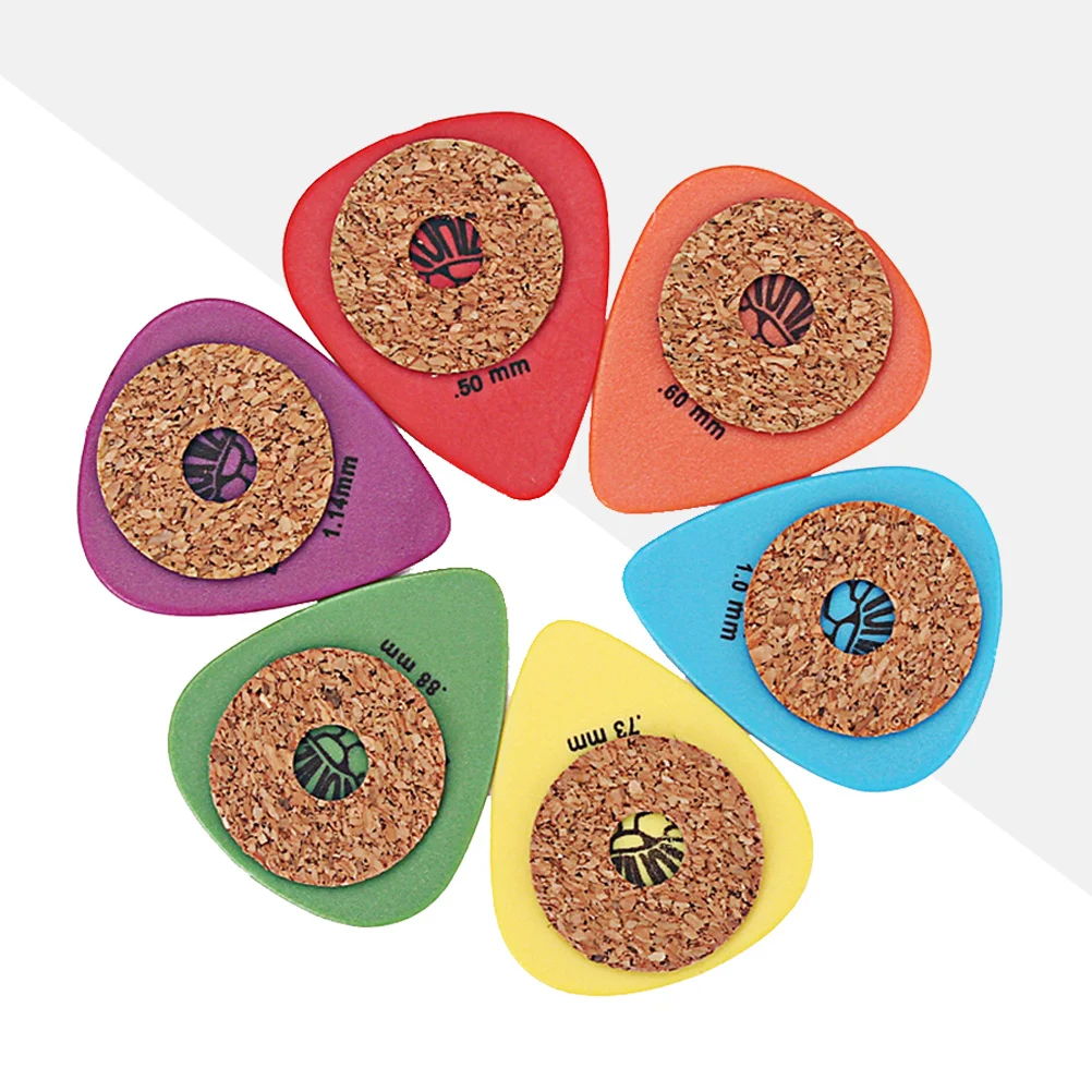 

6Pcs Pom Picks Colorful Ultra Thin Lightweight Guitar Picks for Professional Practice and Collection Acoustic Electric Guitar