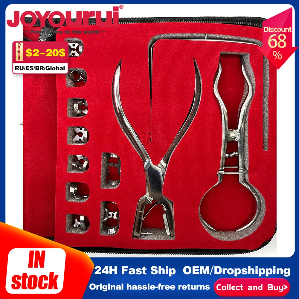 

1 Set Dental Rubber Dam Perforator Puncher Teeth Care Pliers Orthodontic Material Dentist Lab Device With Storage Bag Equipment