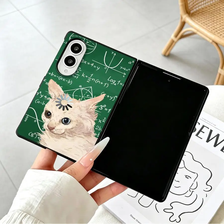 Luxury Phone Cover Case for Samsung Galaxy Z Fold8 Wide Z Fold 8 ZFold Wide ZFold8 Cute Tinking Kitten