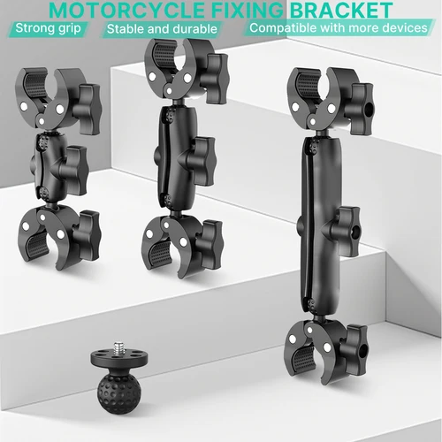 Imagen 2 del producto Kit de abrazadera de doble cabezal para motocicleta Insta360 One X2 X3, soporte de doble Clip para GoPro 11 10 9, accesorios de Cámara de Acción