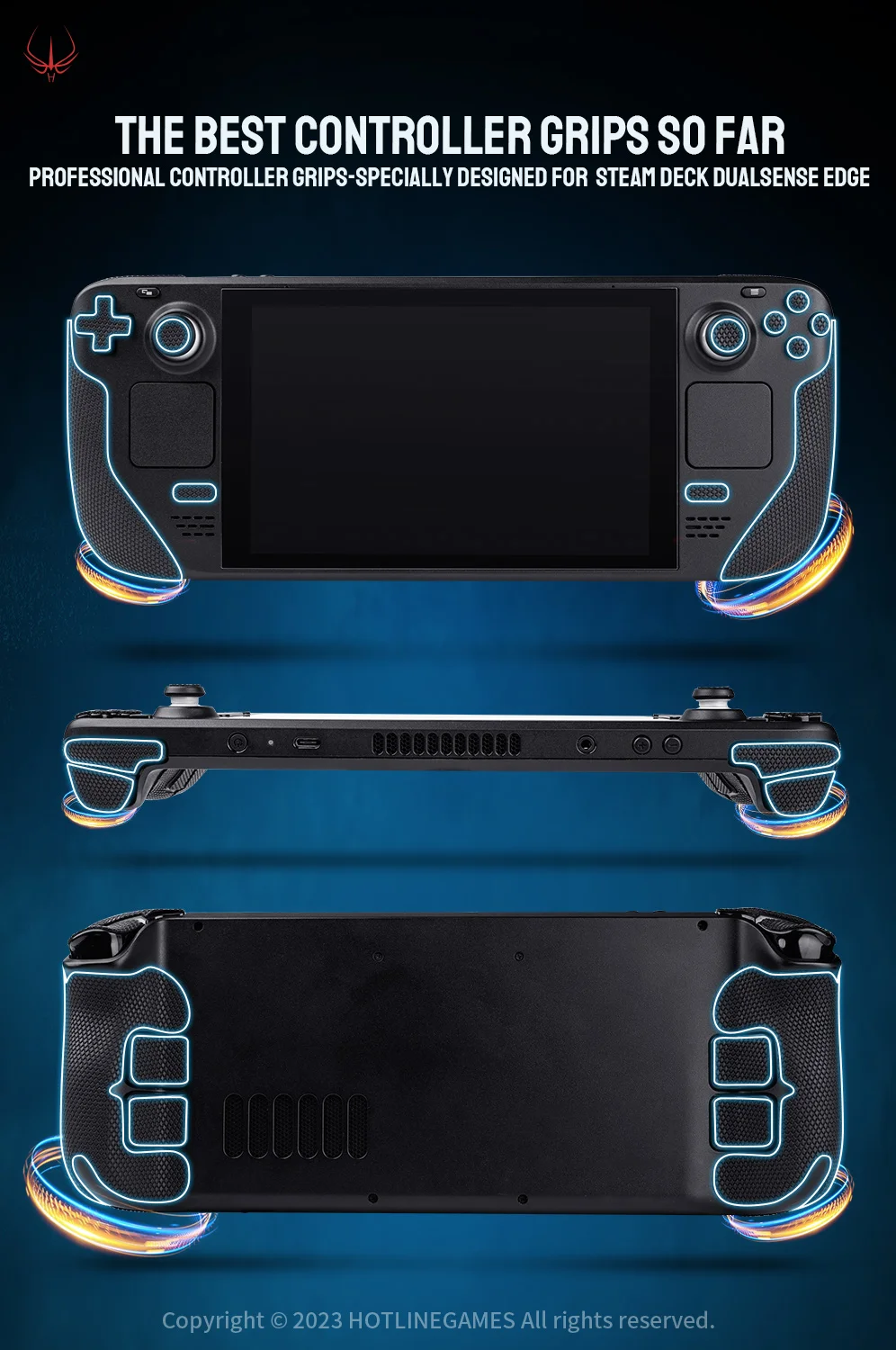 HOTLINE GAMES 2.0 Plus Controller Grip Tape Compatible With Steam Deck Handle Grips,Non-Slip,Sweat-Absorbent(Player Version) 6