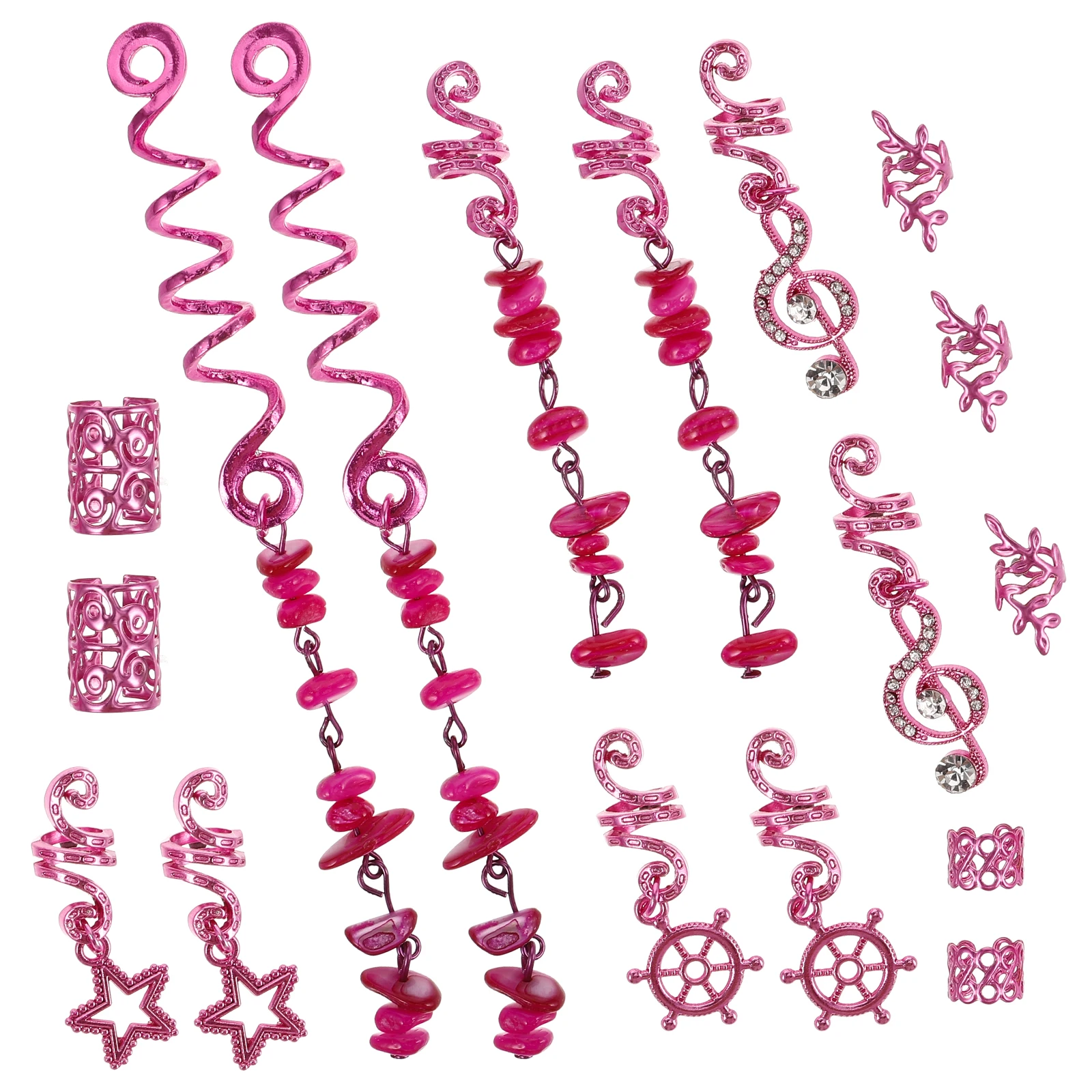 

39pcs Braided Accessories Natural Stone Hair Gems For Braids Pendants Spring Clips Dreadlocks Hair Beads Braids Style