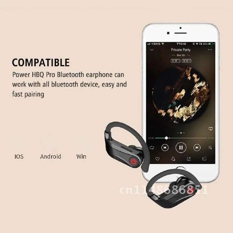 

Wireless Bluetooth Sports Headphones with Mic LED Display IPX5 Waterproof Ear Hooks Bluetooth Earphone HiFi Stereo Music Headset