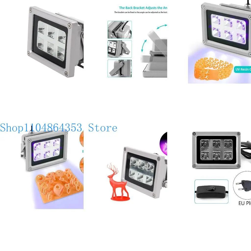 

652F УФ-лампа для отверждения смолы с вращающейся подставкой на солнечной батарее, 3D-принтер, твердая светочувствительная 405