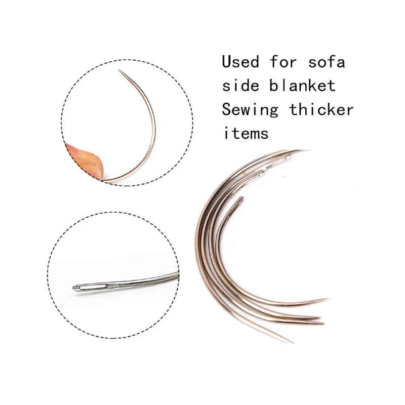 Curved Needles Practical C Type Big Eyes Hand Sewing Needles quilting needles for hand quilting Weaving Needle image 4
