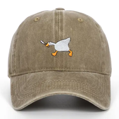 Boné de beisebol bordado com padrão de ganso para homens e mulheres, boné de bico de pato estilo cidade casual e moderno