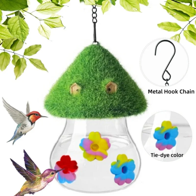 Outdoor Garden Hanging Hummingbird Water Feeders Ant Bee Proof Wind Chimes Humming Bird Feeder Backyard Bird Feeding Station