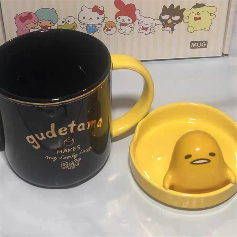 Gudetama Dooier Mok Gift Action Figure Poppen Speelgoed Lui Eierdopje ongeveer 320 ml Mok Verjaardagscadeau voor kinderen Leuke Gudetama Cup