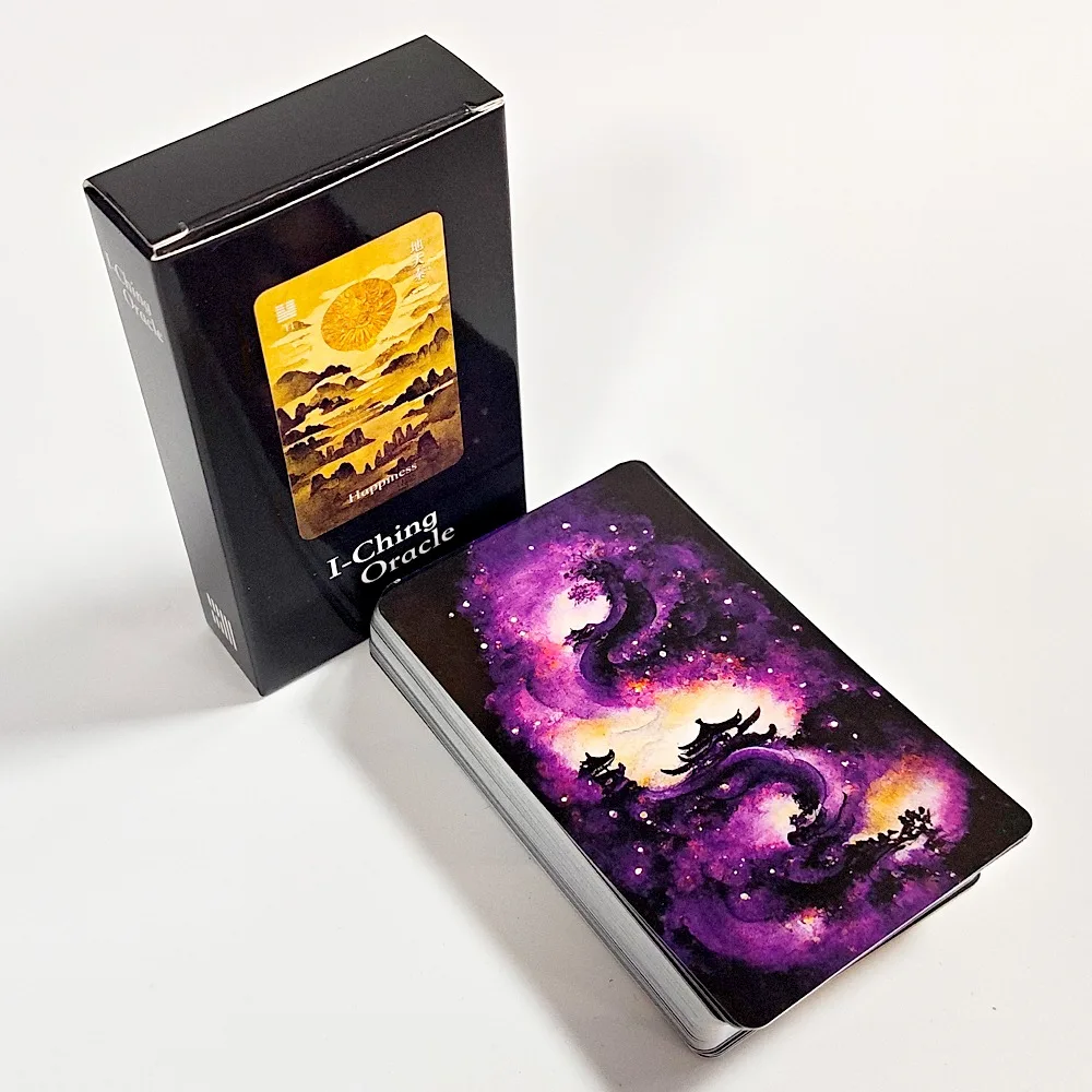 Jeu de cartes oracle I-Ching, 64 cartes, style d'art à l'encre traditionnel, outil de divination chinois, 10,3*6 cm, pour l'orientation spirituelle et la méditation