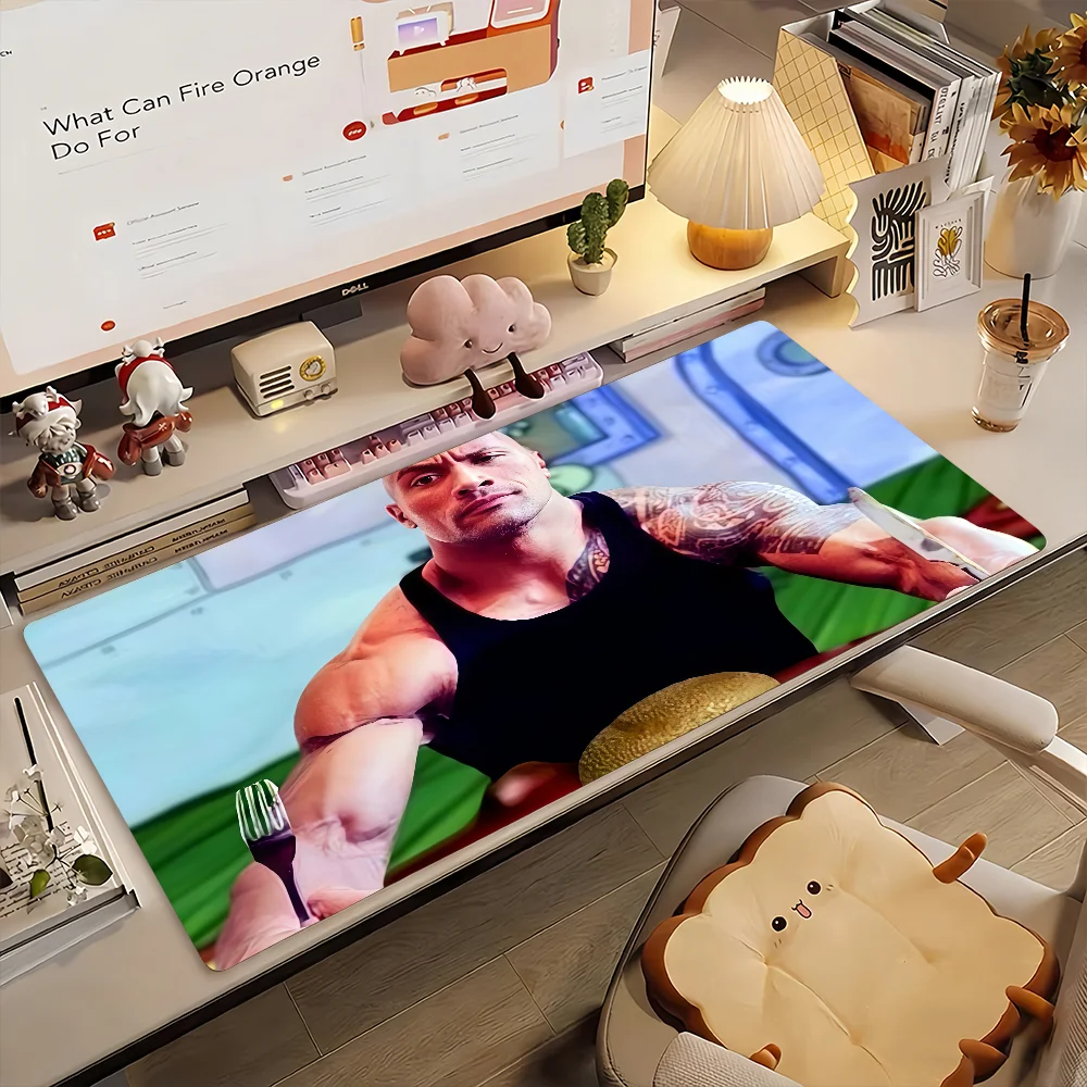 Cheat Day The Rock Eating Pancakes Mouse Pad Computer Laptop Rubber Non-slip Mouse Mat Mousepad Gamers Decoracion Desk Mat