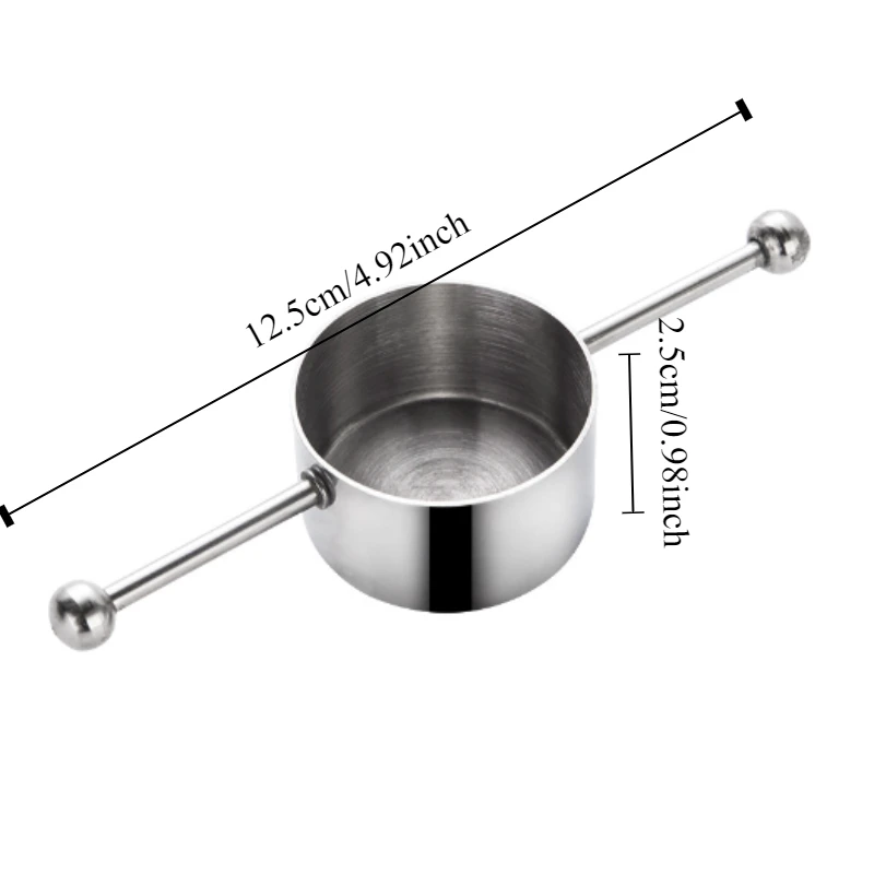 1pc Stainless steel double bead measuring cup, syrup, liquor, and blending accessories measuring tool