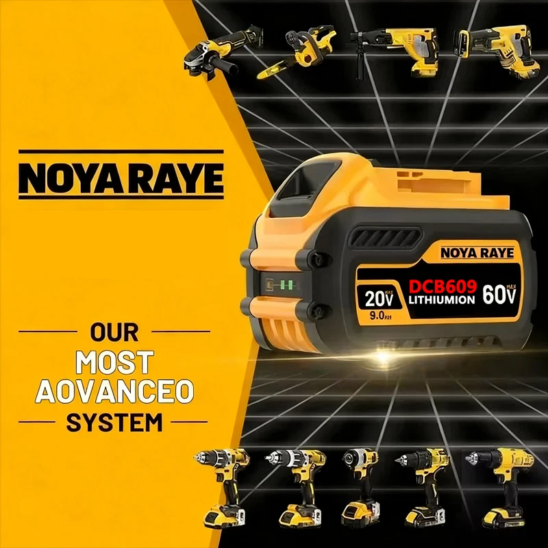 Dewalt DCB609 60V9A Akku, wiederaufladbarer, gemeinsamer Plattformakku für Elektrowerkzeuge/Heimwerker, Einzelbatterie, Cross-Plateau-Nutzung