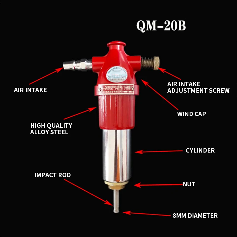 Pneumatic Car Valve Grinder Valve Repair Tool Valve Grinding Tool QM-20B Portable Auto Repair Tool Set Pneumatic Auto Repair Too