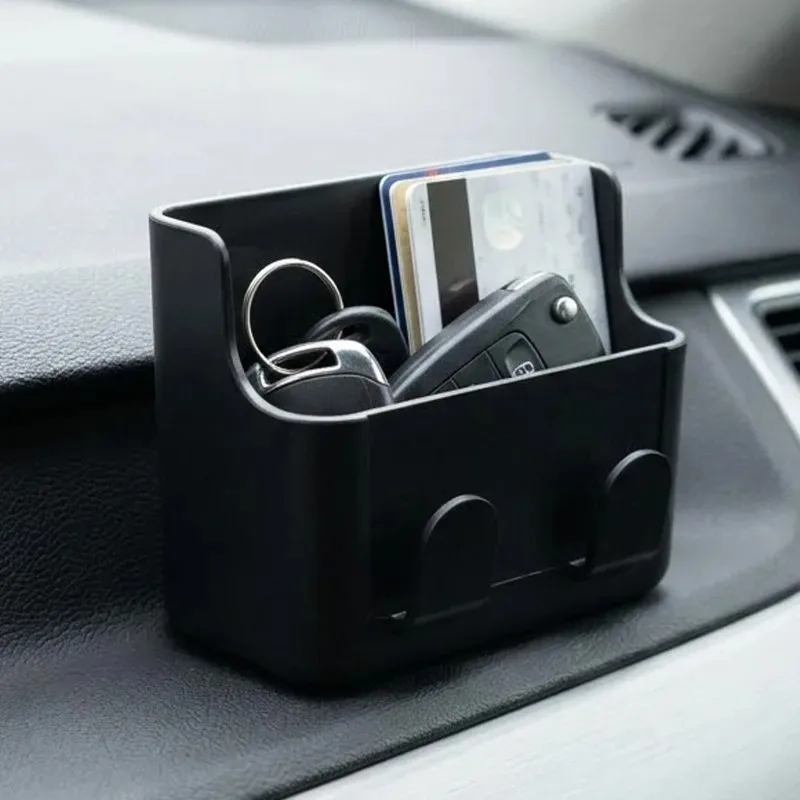 1/2pcs Universal Fit Car Key Holder Clip Dashboard Organizer Adhesive Mount for Card Key Rack Auto Interior Storage Box