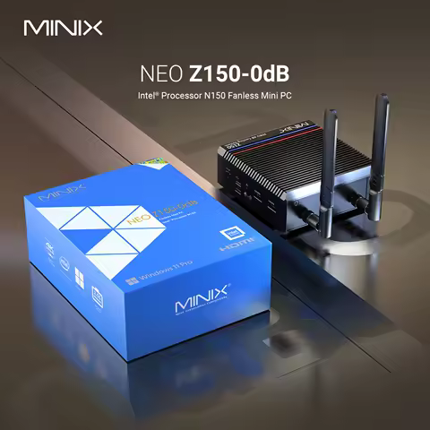 MINIX Z150 fanless mini PC , 16GB DDR4, 512GB M.2 PCIe X4 NVMe SSD Windows 11 Desktop Computer,2.5 GbE Ethernet, Dual HDMI 4K
