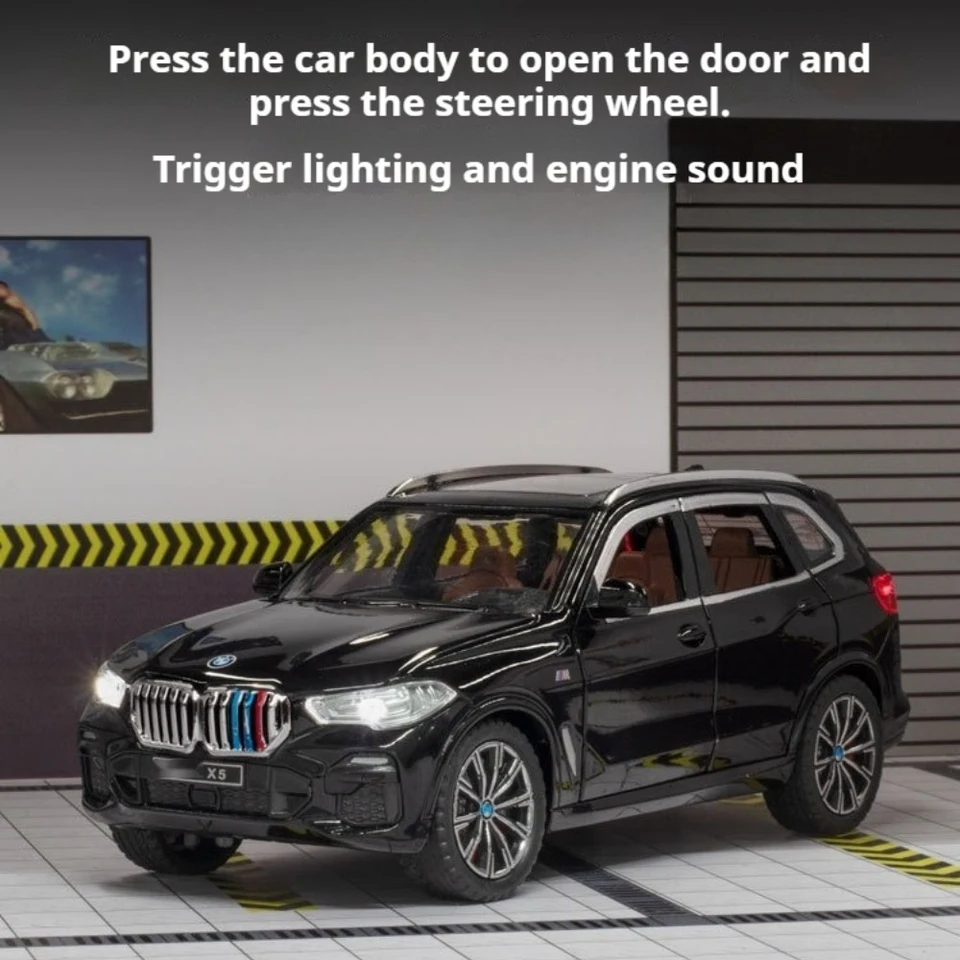1:24 BMW X5 Models Miniature Cars Toy SUV 6 Doors Opened Vehicles