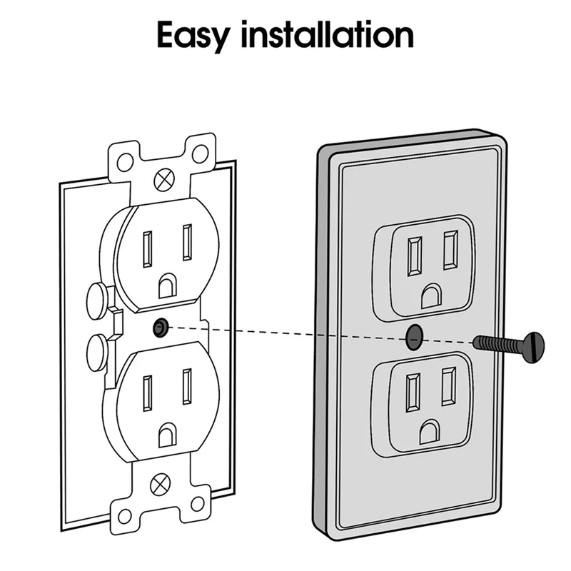 AT02-12-Pack Safety Self-Closing Outlet Covers, Wall Socket Plate Automatic Sliding Cap Cover For Child Proofing Outlets