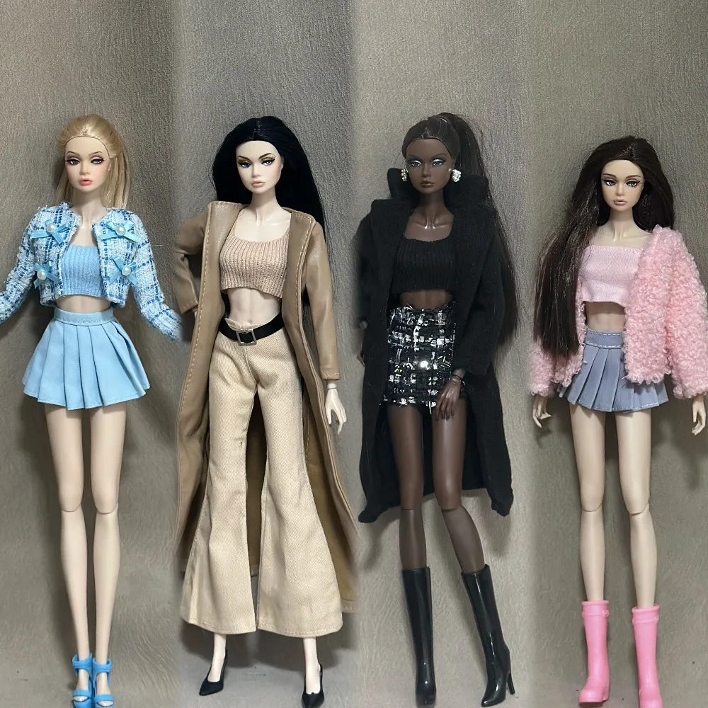 Clothing set + shoes / 30cm doll long coat top pants dress boot suit / outfit for 1/6 Xinyi FR ST OB supermodel Doll accessories