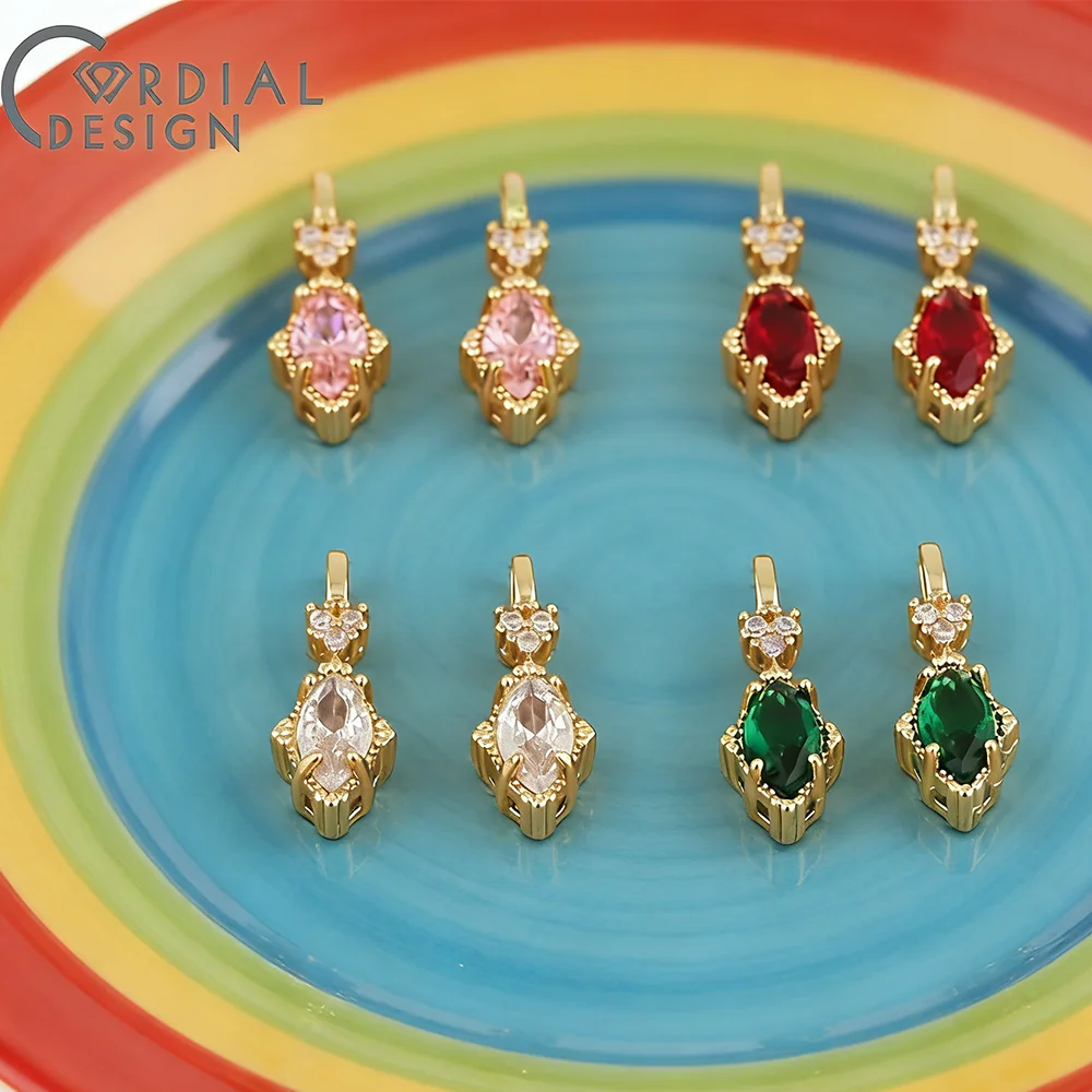 

Cordial Design 50Pcs 7*19MM DIY Charms/Hand Made/Jewelry Findings & Components/Jewelry Accessories/CZ Pendant For Earrings