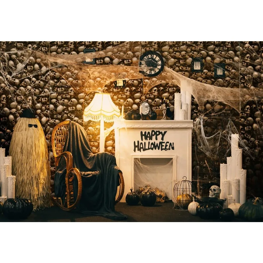 Toalha de mesa retangular de Halloween, 3 peças, tema de esqueleto de cemitério, 54x108 polegadas, superfície lisa à prova d'água, catacombas, sinal de caveira bac