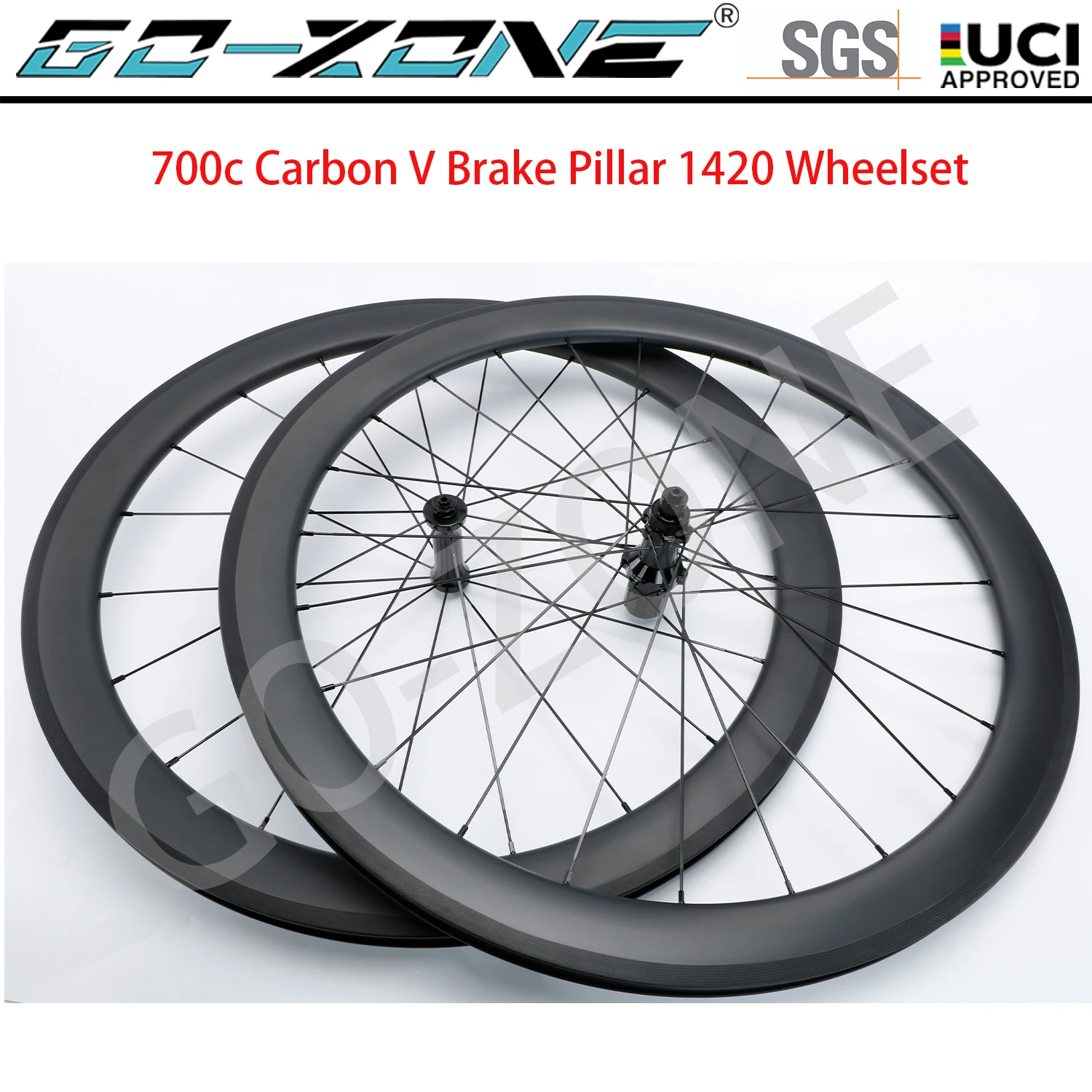 

700c Carbon Clincher Бескамерная трубчатая колесная пара Ободный тормоз GO-ZONE R511 Столб 1420 Обычный/керамический подшипник Дорожные ободные тормозные колеса