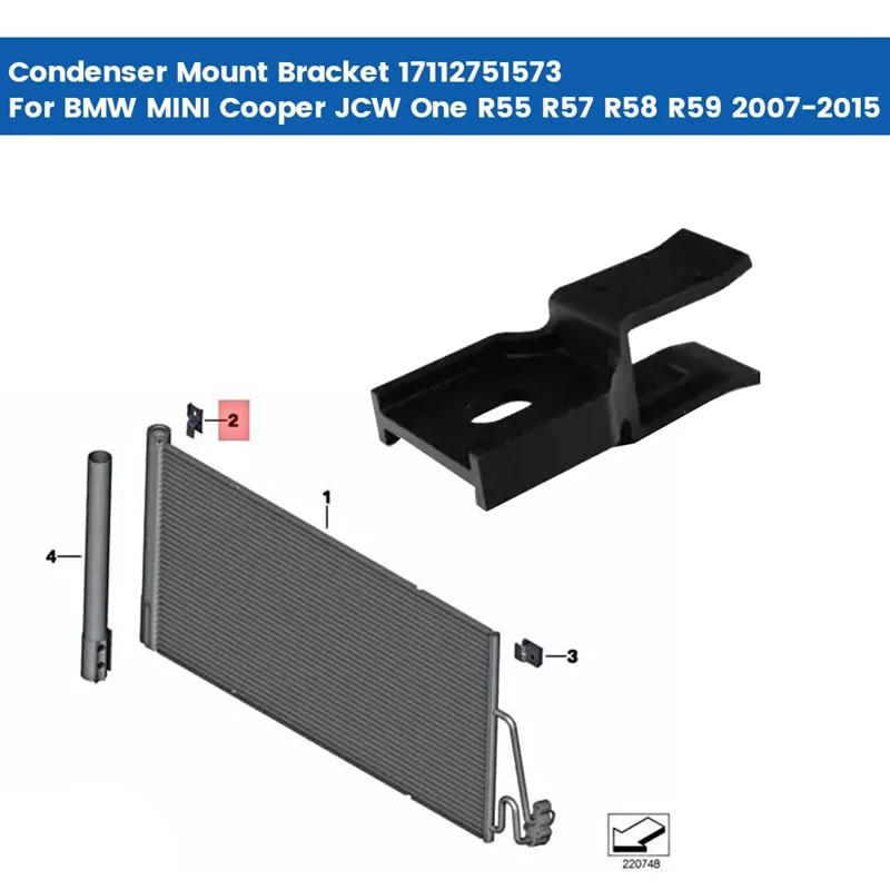 Uchwyt montażowy skraplacza klimatyzacji samochodowej 17112751573   Do BMW MINI Cooper JCW One R55 R57 R58 R59 2007-2015 Wspornik skraplacza