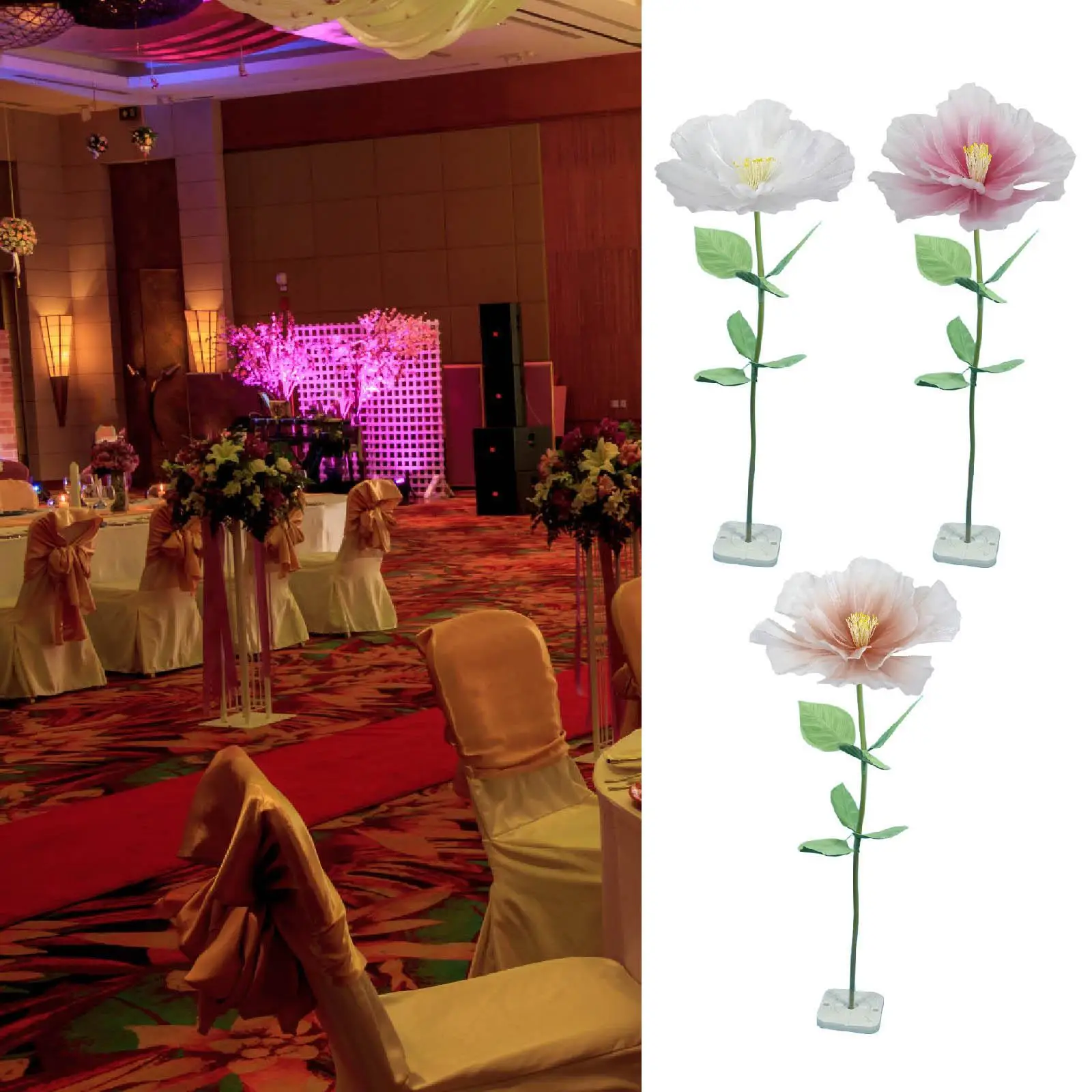 

Artificial Flower Diameter 30cm Realistic Centerpiece for Stage Garden Yard