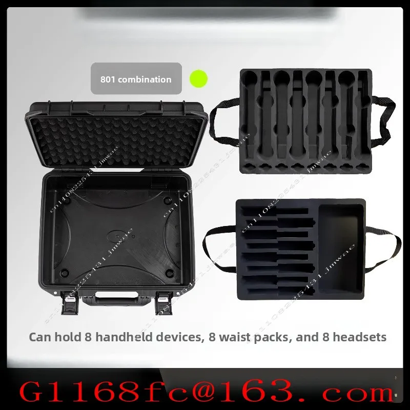 8 Microphones, 8 Waist Bag Microphones, Waist Bag Headband with Ears, Plastic Carrying Case for Performance Return