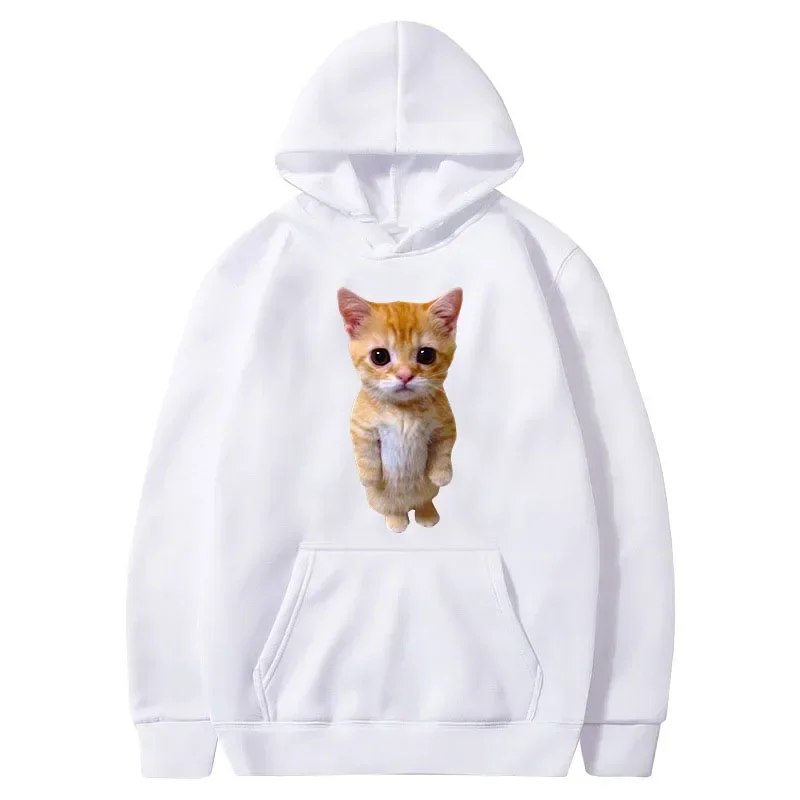 A fun cat-printed hoodie for both men and women in the 2025 trendy autumn and winter season, a casual and fashionable top