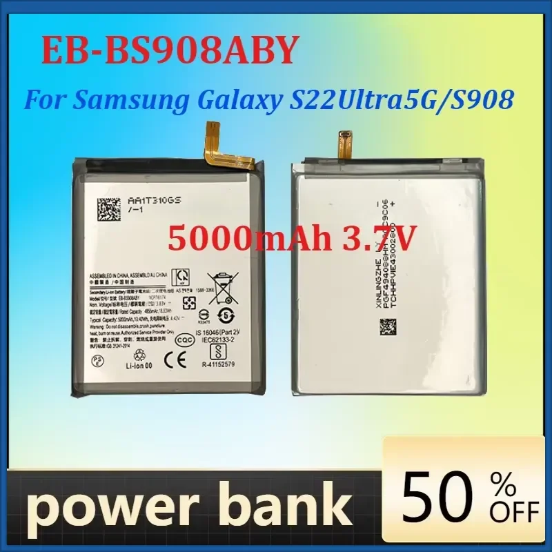 

Phone Battery EB-BS908ABY for Samsung Galaxy S22Ultra5G/S908 5000mAh 3.7V Replace The Battery