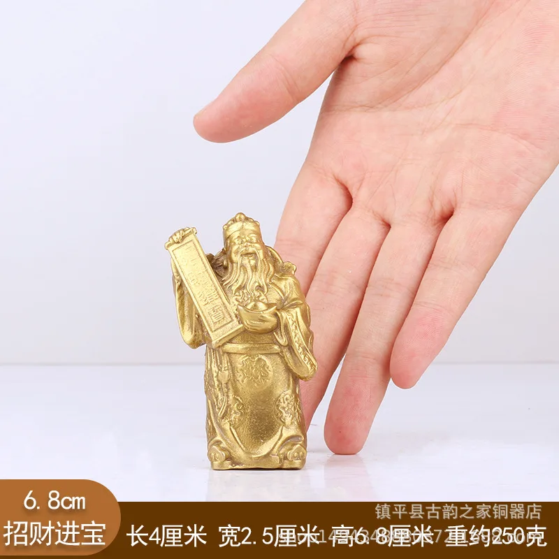 of Wealth Bronze Scholar God Buddha Statue Antique Brass Worship Home Decoration Figurine Store Opening