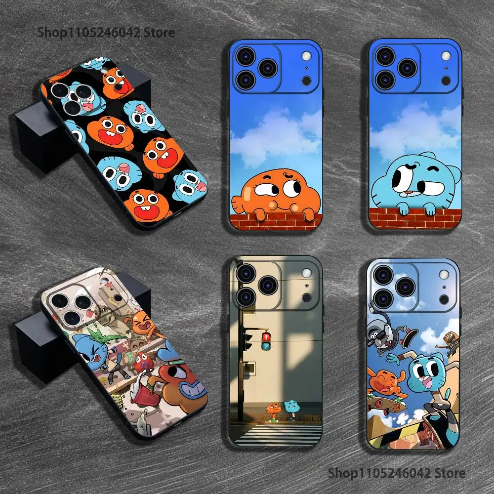 

G-Gumballs And D-Darwins Phone Case For iPhone 17,16,15,14,13,12,11,Pro,XS,Max,XR,Plus,E,SE4,Mini Black Soft Cover