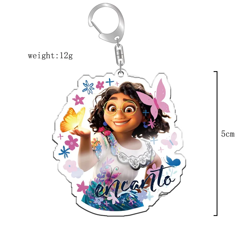 Disney Encanto Anime acrylic keychain Mirabel with Isabela figures cute keychain keyring pendant Girls Toys children Gifts