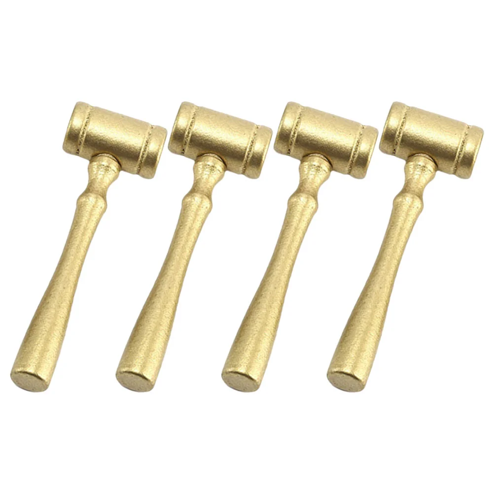 4 Pcs Judge Hammer Children's Toy Toys Lawyer Gavel Clothing Golden Wooden Cosplay