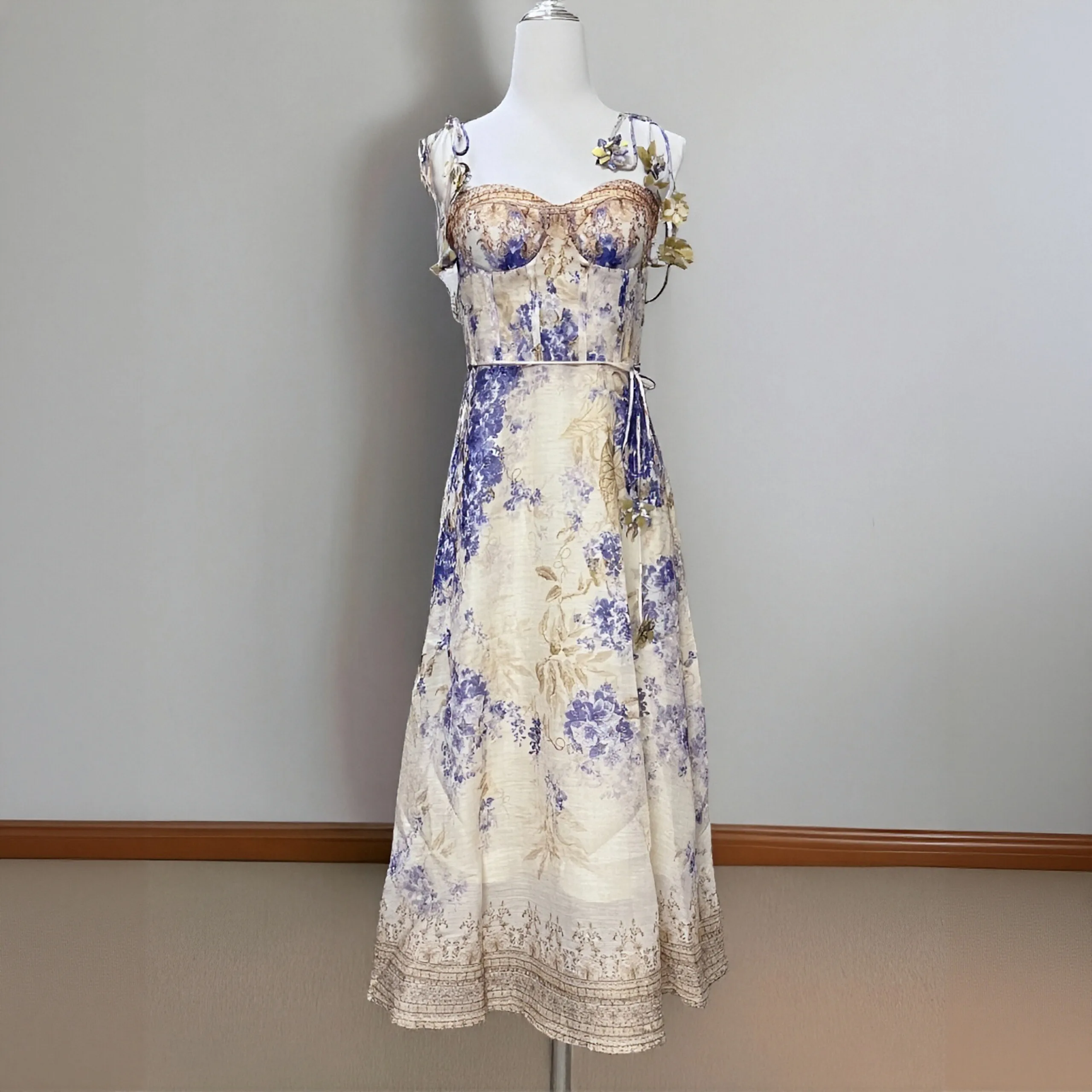 

Printed Women's Dress 2025 Summer New Elegant Linen cotton Dresses Design Elegant Temperament Personality Casual Vacation Dress