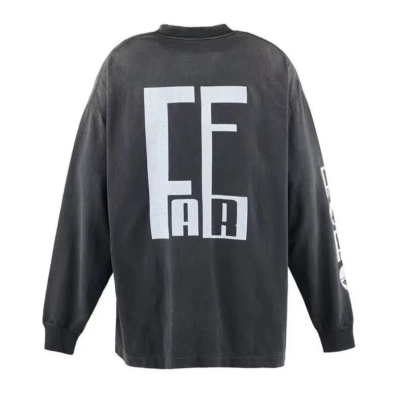 Saint Michael Oversized Eternal Longsleeve Sweatshirt Oversized Black Washed Men’s T Shirts