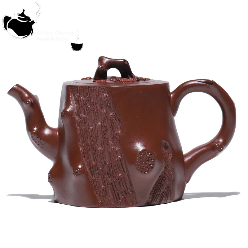 Yixing handmade purple clay teapot, original ore, purple mud, plum stump, Kung Fu tea set, Chinese teapot, large capacity 360ml