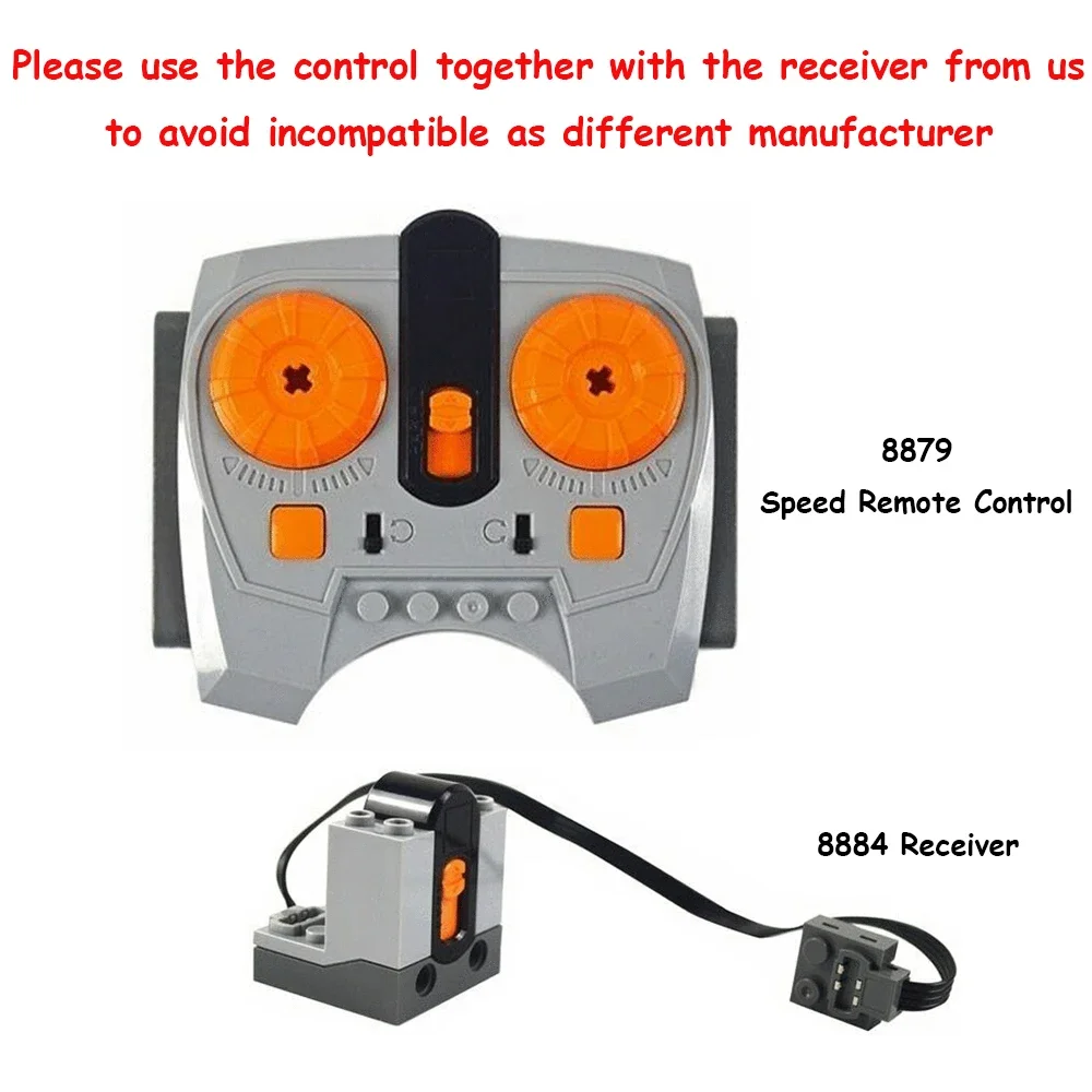8879 IR 속도 조절 리모컨 8884 IR 리시버 모터 자동차 기차 장난감, 레고드와 호환 가능, 전원 기능 세트, 5 개