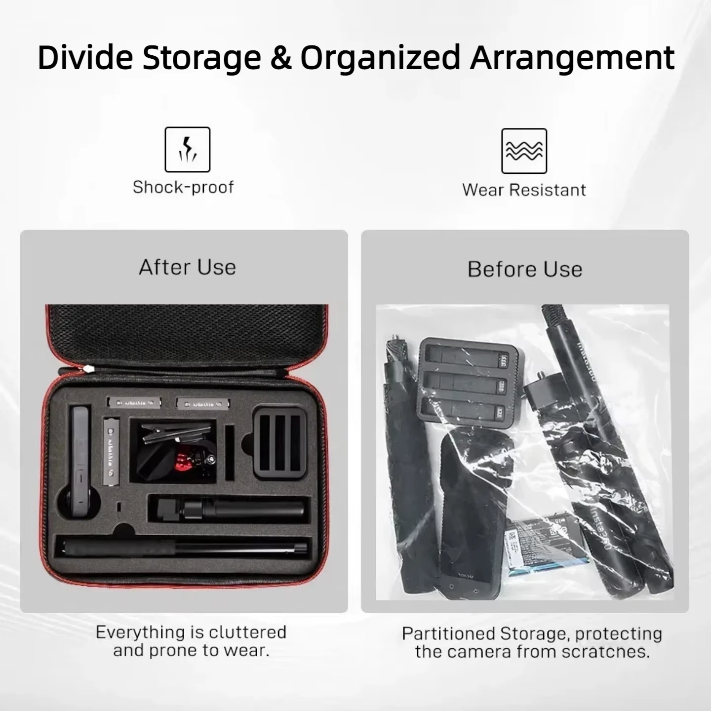 for Insta360 X5 X4 X3 Camera Carrying Case Portable Storage Bag Protective Case For DJI Action 6 Gopro Camera Box Accessories - view 5